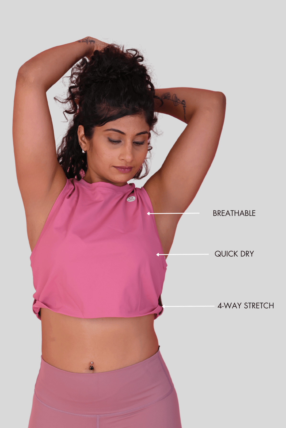 Athleisure Top in Rose Pink YOGINIS 